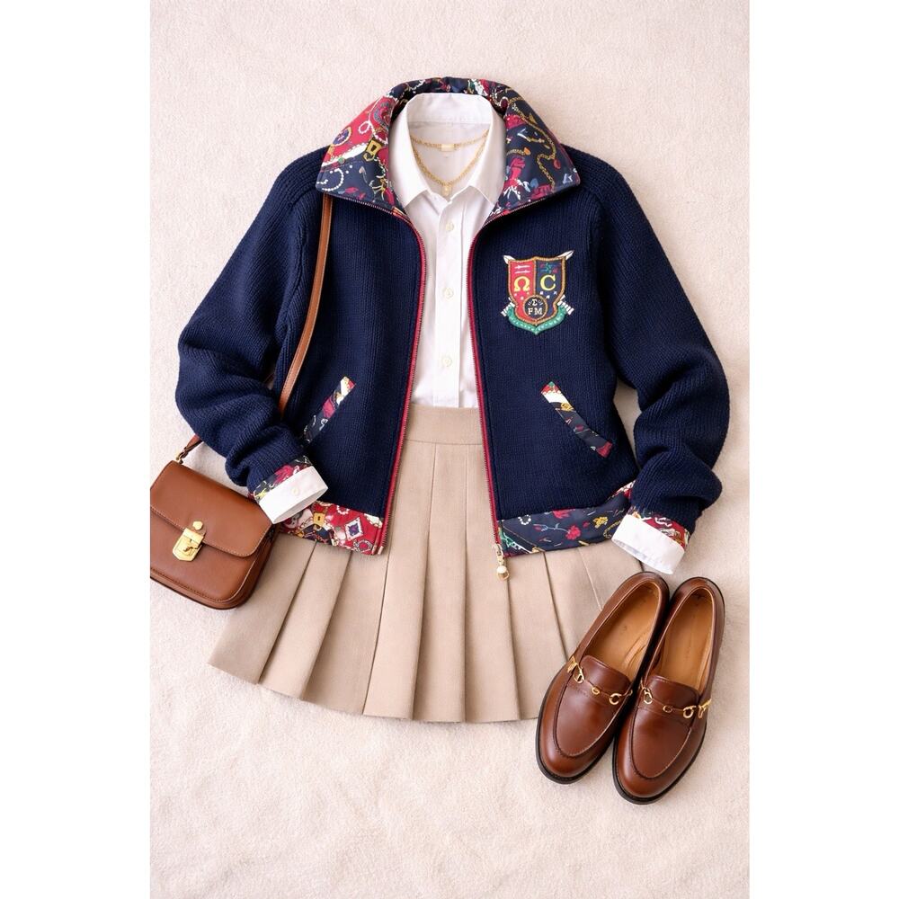 RARE Opening Ceremony Reversible Sorority Sister Colkegiate Varsity Jacket Sz 0